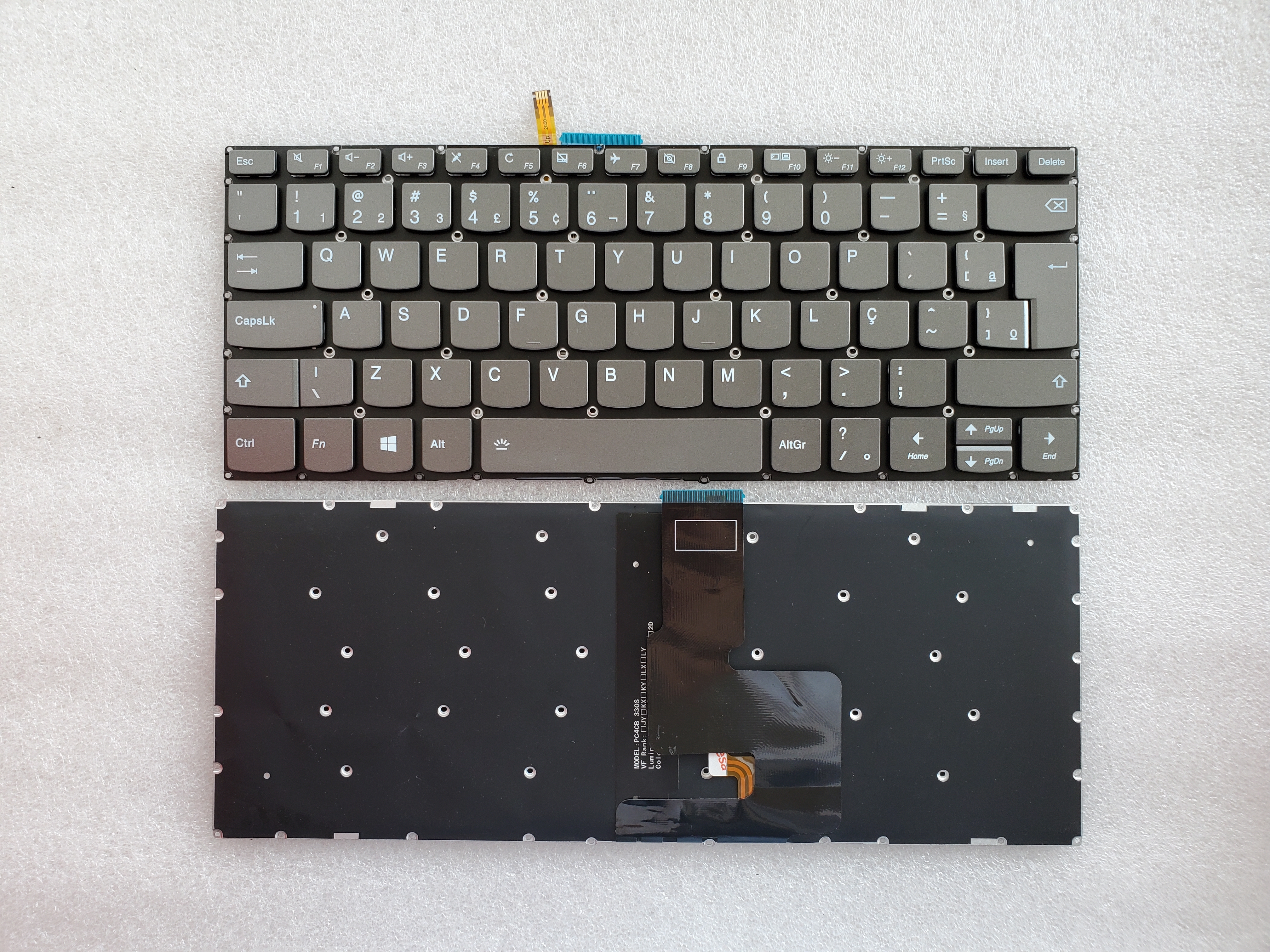 Picture of New Replacement Laptop Keyboard For LENOVO 320-14/330-14 without switch Grey Backlit (OEM) BR Layout